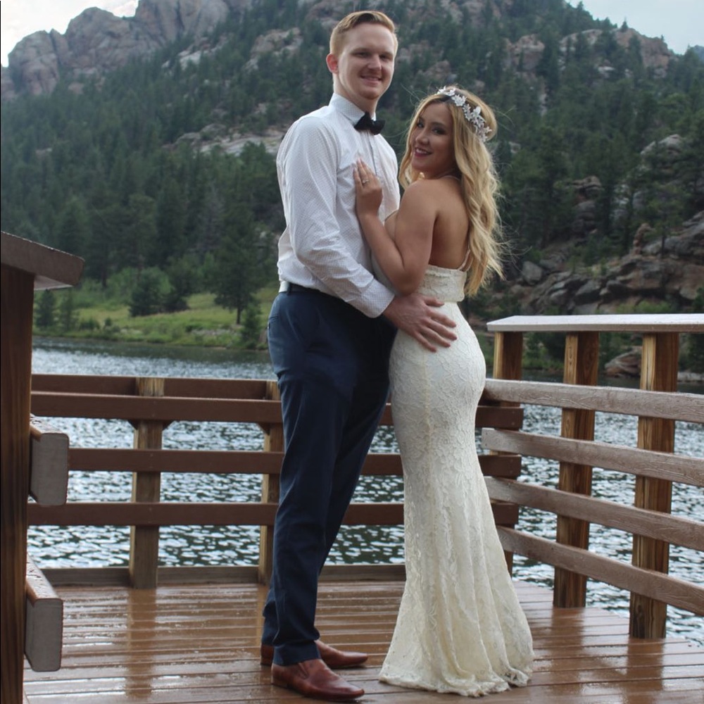 SOLD - Zenith Cream Lace Maxi Wedding Dress - Picture 7 of 7